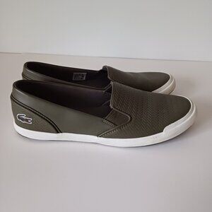 Lacoste Pull On Slip On Men’s Sneakers Army/Dark Green 9.5
